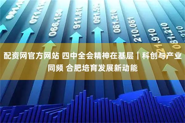配资网官方网站 四中全会精神在基层｜科创与产业同频 合肥培育发展新动能