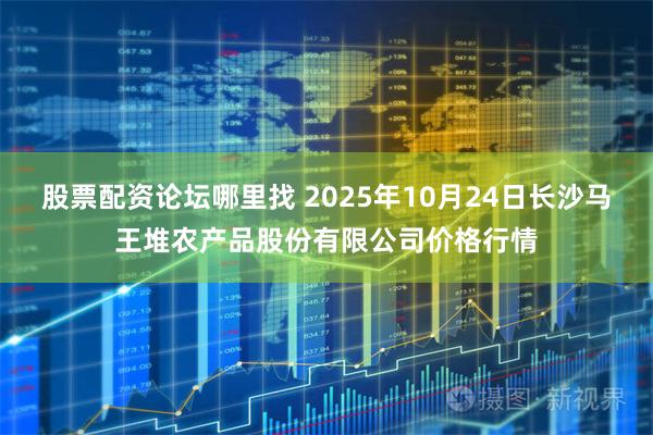 股票配资论坛哪里找 2025年10月24日长沙马王堆农产品股份有限公司价格行情