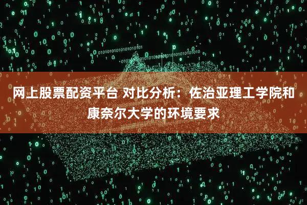 网上股票配资平台 对比分析：佐治亚理工学院和康奈尔大学的环境要求